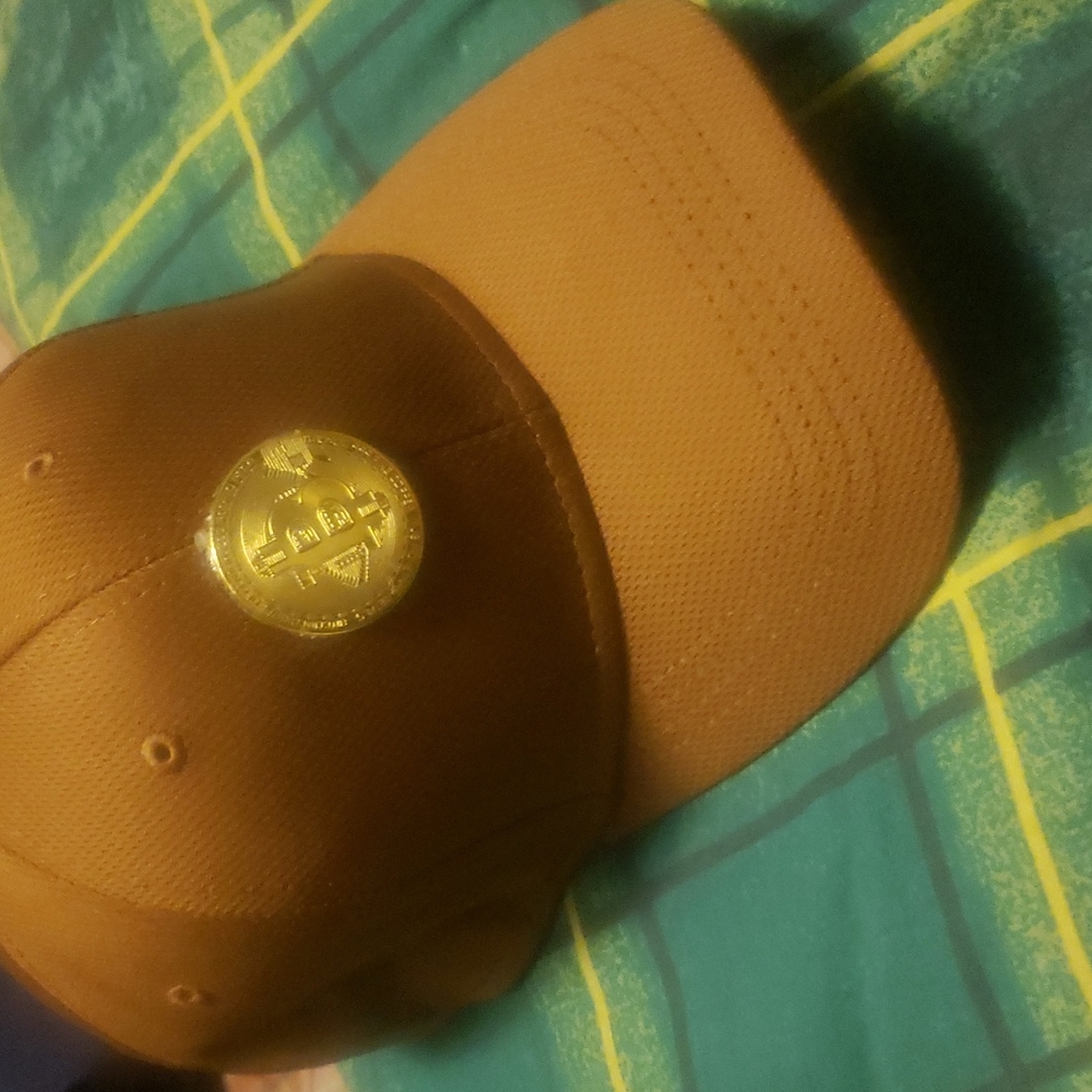 Custom Bitcoin Hat. Unisex. One Size Tan USED - Picture 2 of 6